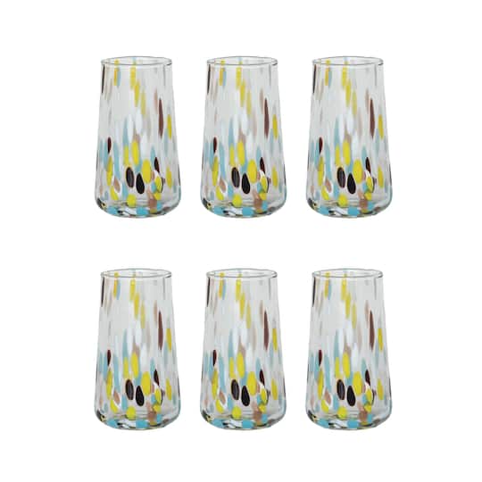 Hello Honey® 13oz. Blown Confetti Drinking Glasses, 6ct.